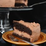 Czekoladowo – czekoladowy tort z czarną porzeczką