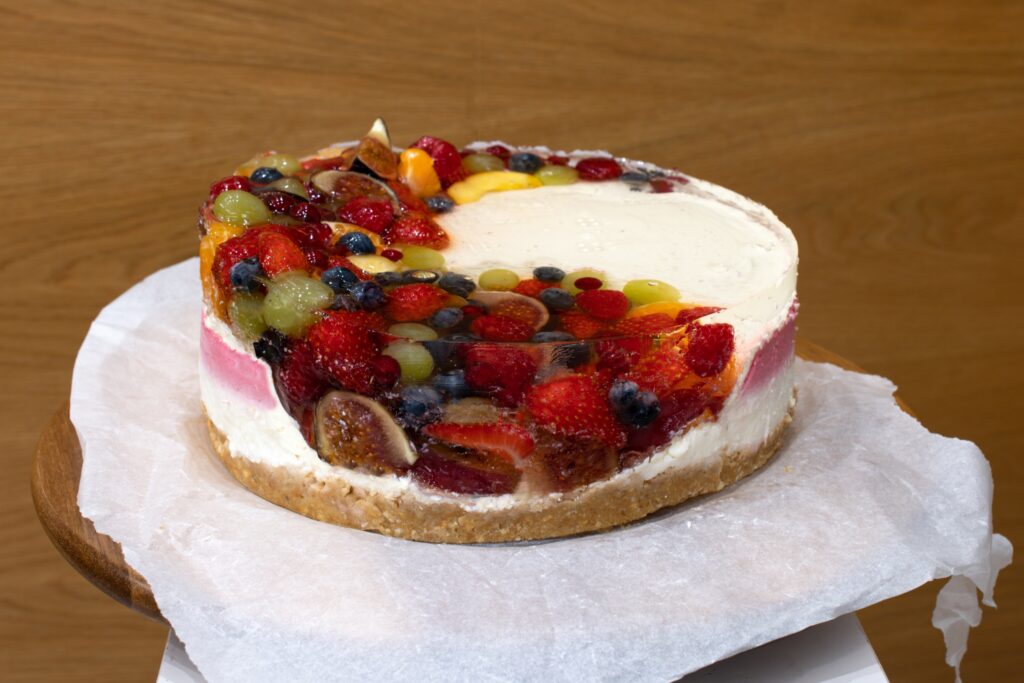 Tort porzeczkowy + dekoracja tortu z galaretki i owoców